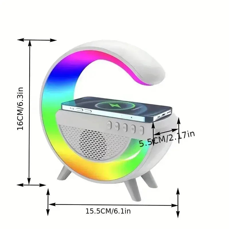 Multifunction Wireless Charger Pad Stand Speaker RGB TF Night Light 15W Fast Charging Station for iPhone Samsung Xiaomi Huawei