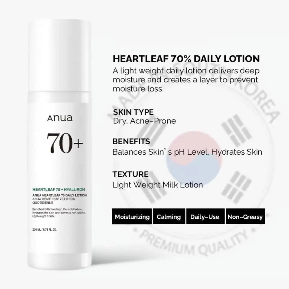 Korean Anua Heartleaf Rice 70 Glowing Milky Toner 77 Acne Lotion Whitening Cream Serum Faciales Originales Skincare Products set