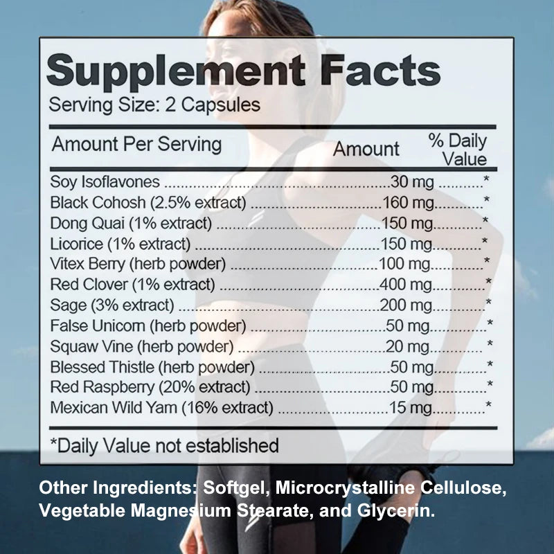 Kenofor Women's Menopause Supplement - For Night Sweats, Hot Flashes, and Mood Support - 120 Capsules, Non-GMO