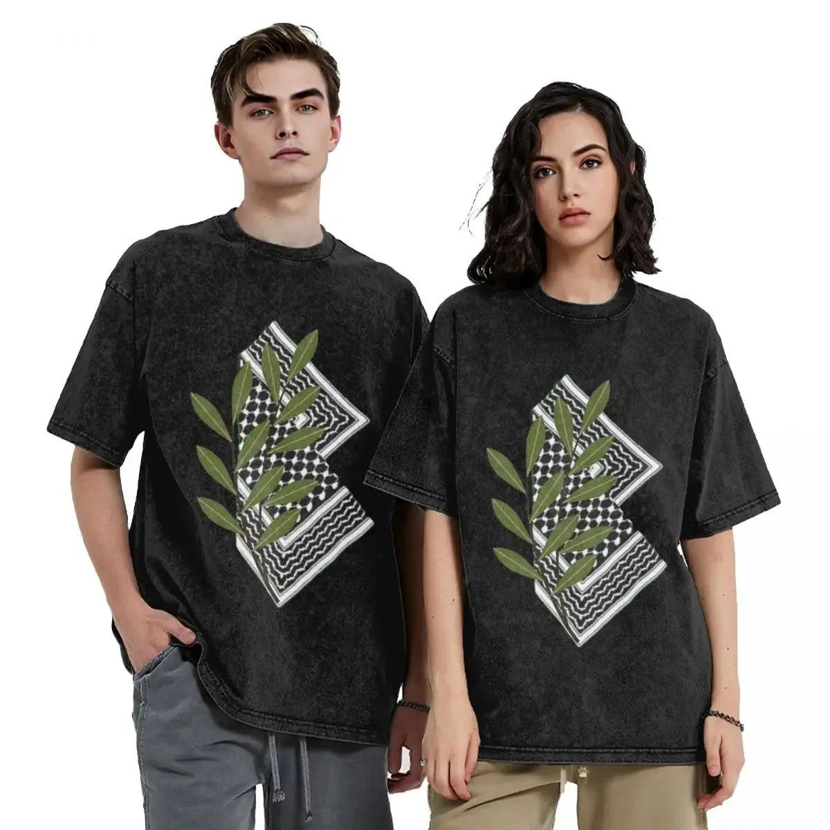 Washed T Shirt Palestine Palestinian Hatta Fashion T-Shirt Oversize Streetwear 100% Cotton Graphic Tops Tee Shirt for Men Women