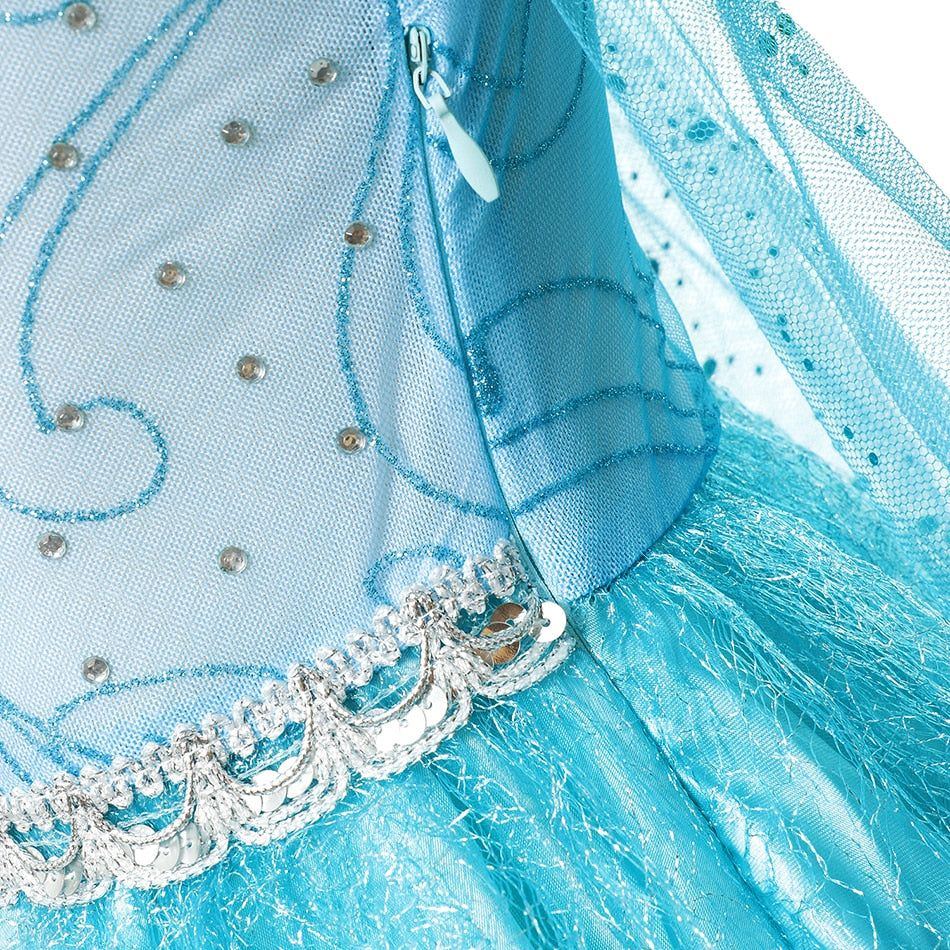 Disney Frozen Costume Princess Dress For Girls Cosplay Snow Queen Elsa Anna White Sequins Clothing Kids Carnival Party Dress