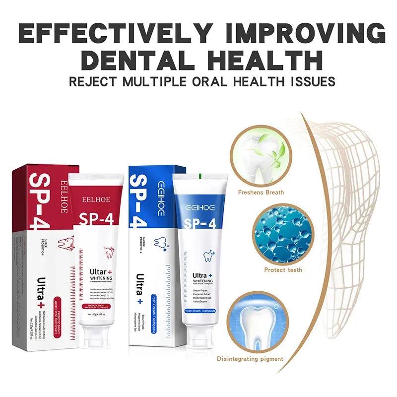 Sp 4 Probiotic Caries Whitening Toothpaste Cleaning Teeth Repair Cavites Cleaner Plaque Remover Fresh Breath Dental Gum Care