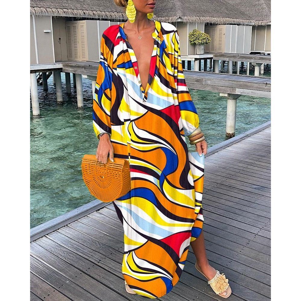 Long Dress for Women Loose Dresses Graphics Print Y2k Casual Punk Elegant Holiday Loose Autumn Gothic Vintage dresses