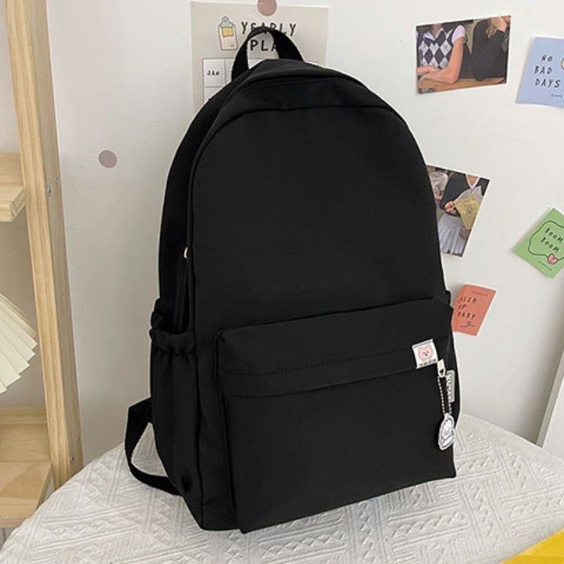 Backpack Soft Sister Solid Color Large Capacity Student Schoolbag 2022 School Season New College Students Ins Backpack