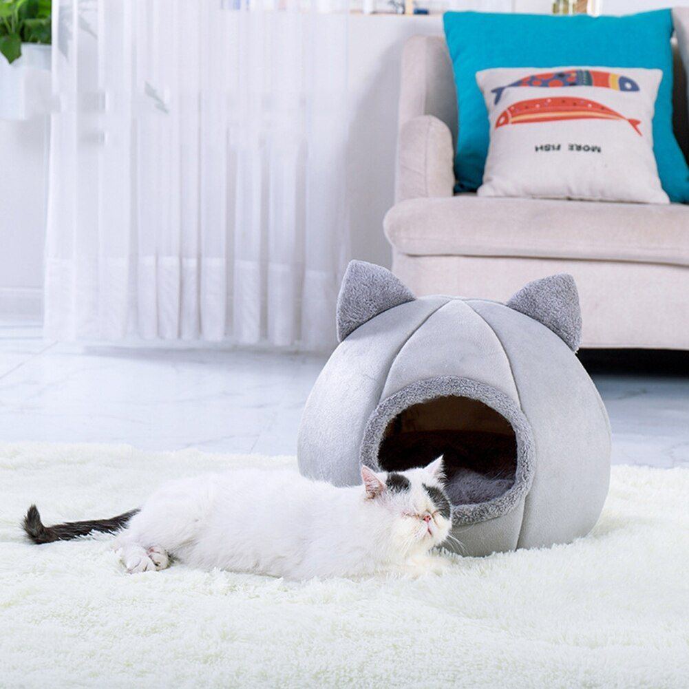 Pet Tent Cave Bed for Cats Small Dogs Self-Warming Cat Tent Bed Cat Hut Comfortable Pet Sleeping Bed - Jointcorp