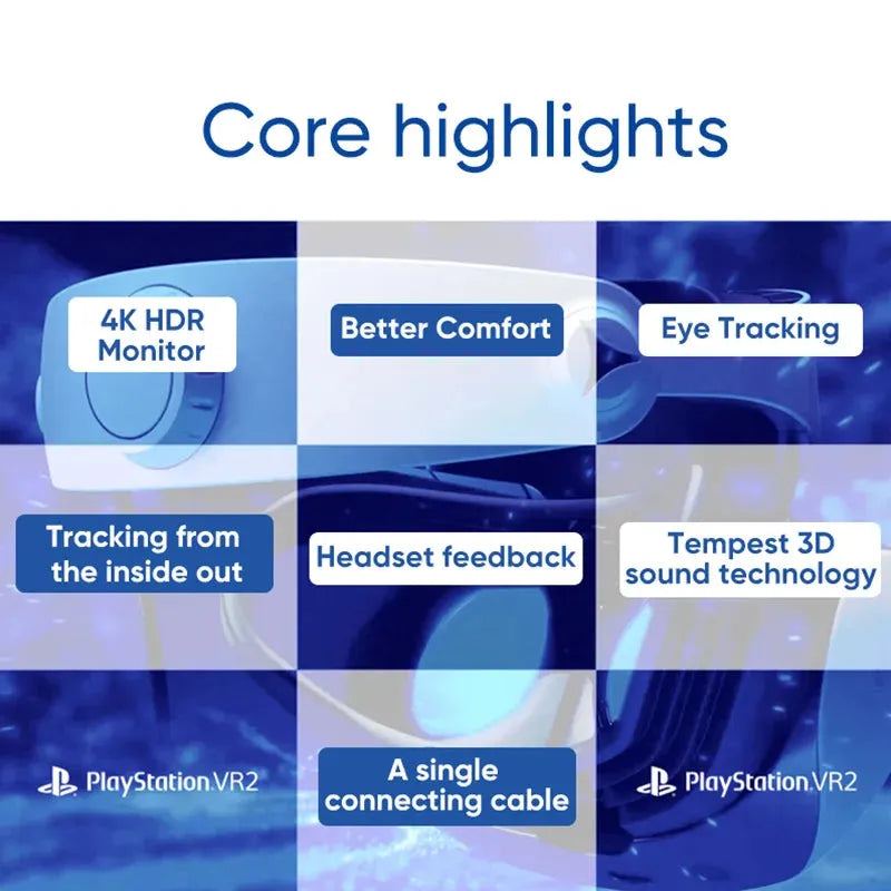 Sony PlayStation VR2 Virtual Reality PS VR2 Headset 3D VR Glasses Communicate with PS5 Playstation 5 Sony PS5 PS VR Console