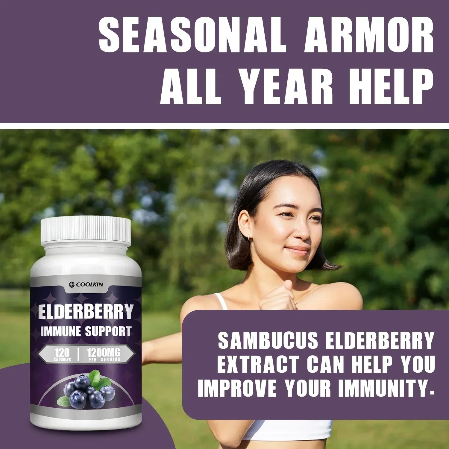 Elderberry Immune Support - Antioxidant, Promotes Nutrient Absorption, Improve Body Resistance and Energy Levels