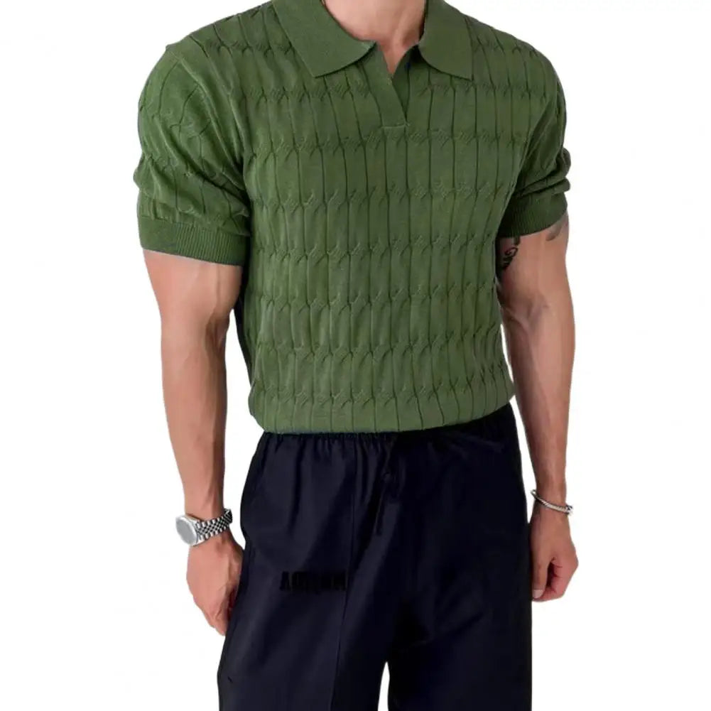 Men T Shirt Solid Color Striped O-neck Short Sleeve Streetwear Casual Men Clothing Summer 2023 Fitness Fashion Tee Tops