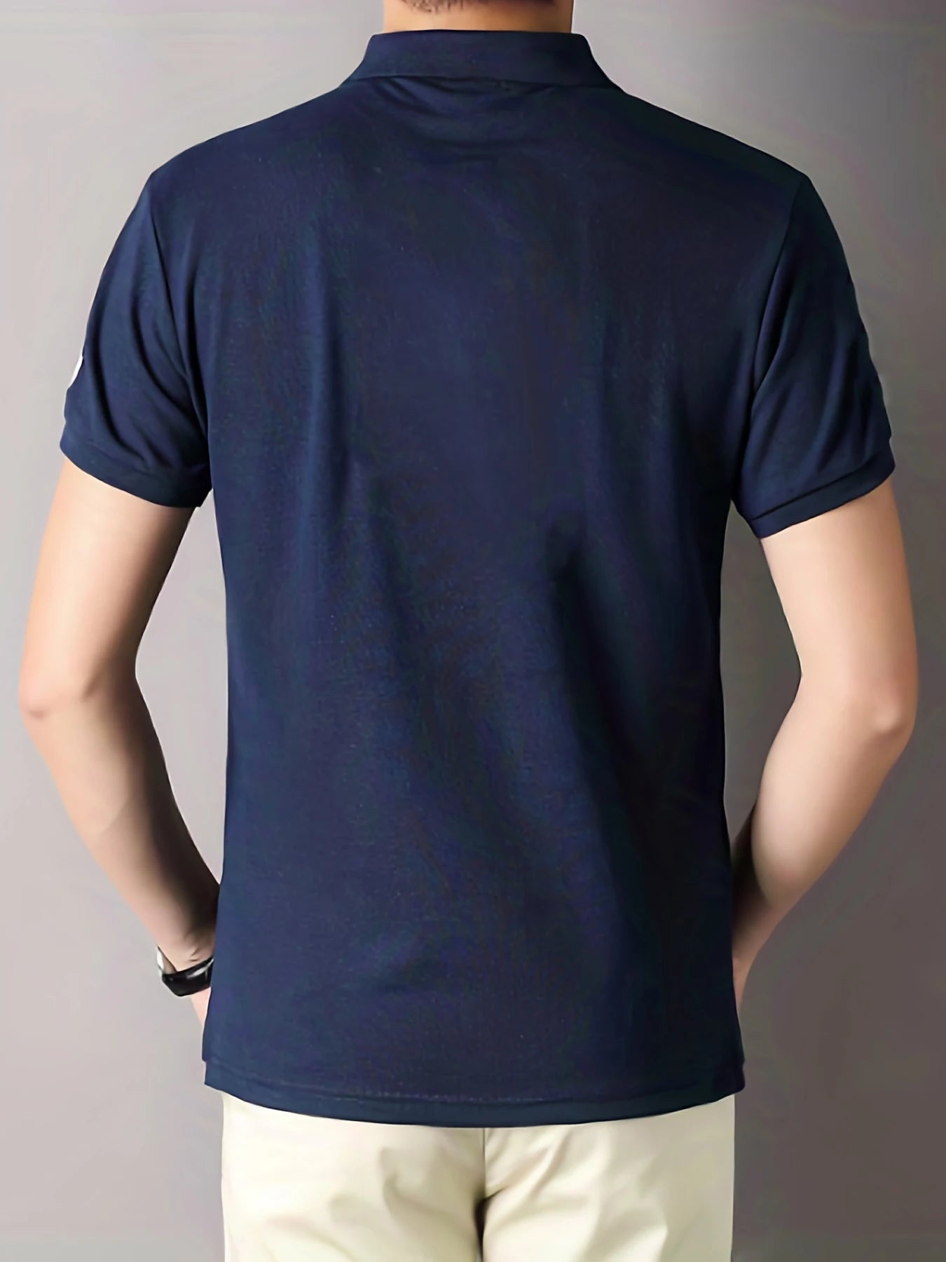 Men's polo shirt UAE Dubai short Royal casual sport party high-end cotton embroidery luxury contrast color original design