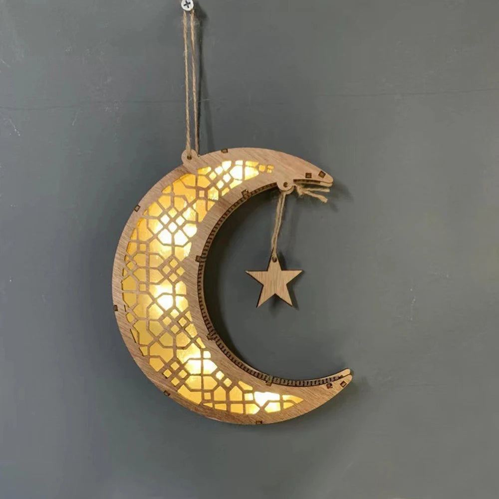 2023 Gold Ramadan Moon Led Lamp Decoration for Home Metal Ramadan Kareem Light Decoration Eid Mubarak Muslim Eid Al Adha Gifts