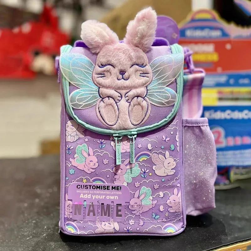 Genuine Australian Smiggle School Bag Purple Angel Rabbit Medium Children's Backpack Water Cup Retractable Pen Bag Student Gift