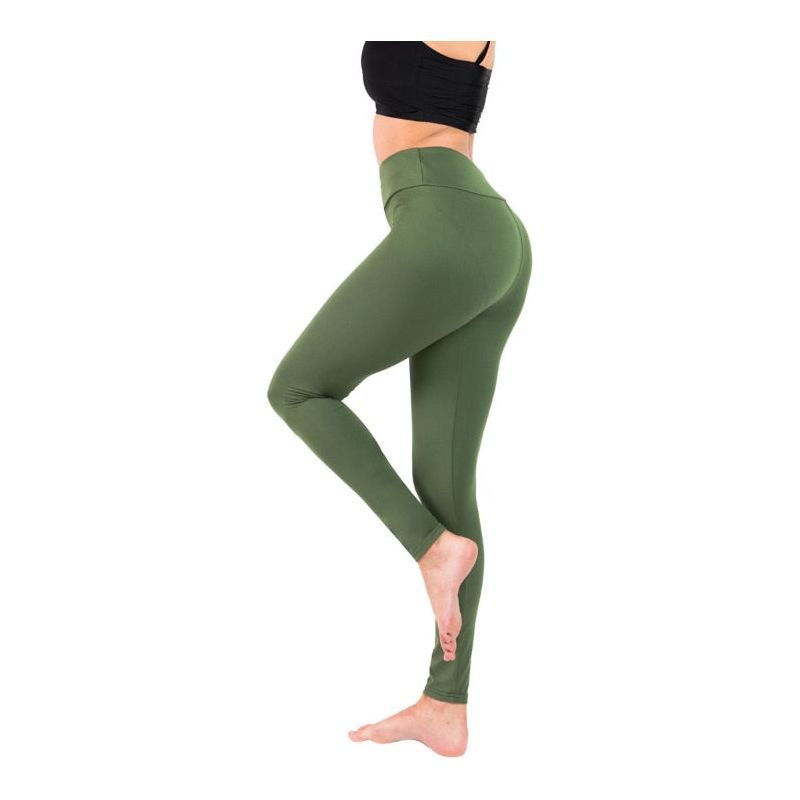 High Waisted Fitness Leggings for Women High Stretch Sport Yoga Pants Milk Silk Solid Color Tight - Jointcorp