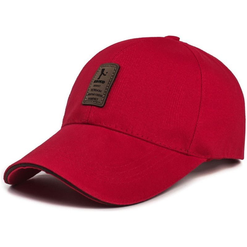 Men Structured Baseball Cap Solid Cotton Adjustable Snapback Sunhat Outdoor Sports