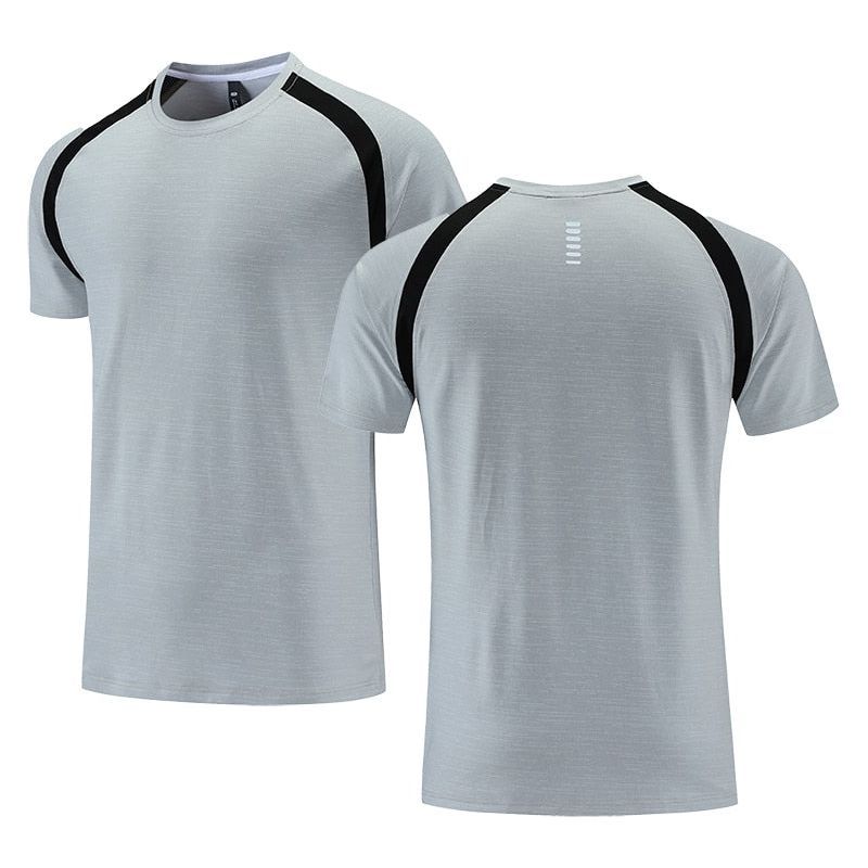 Quick Dry Men Running T-shirt Fitness Sports Top Gym Training Shirt Breathable Jogging Casual Sportswear - Jointcorp