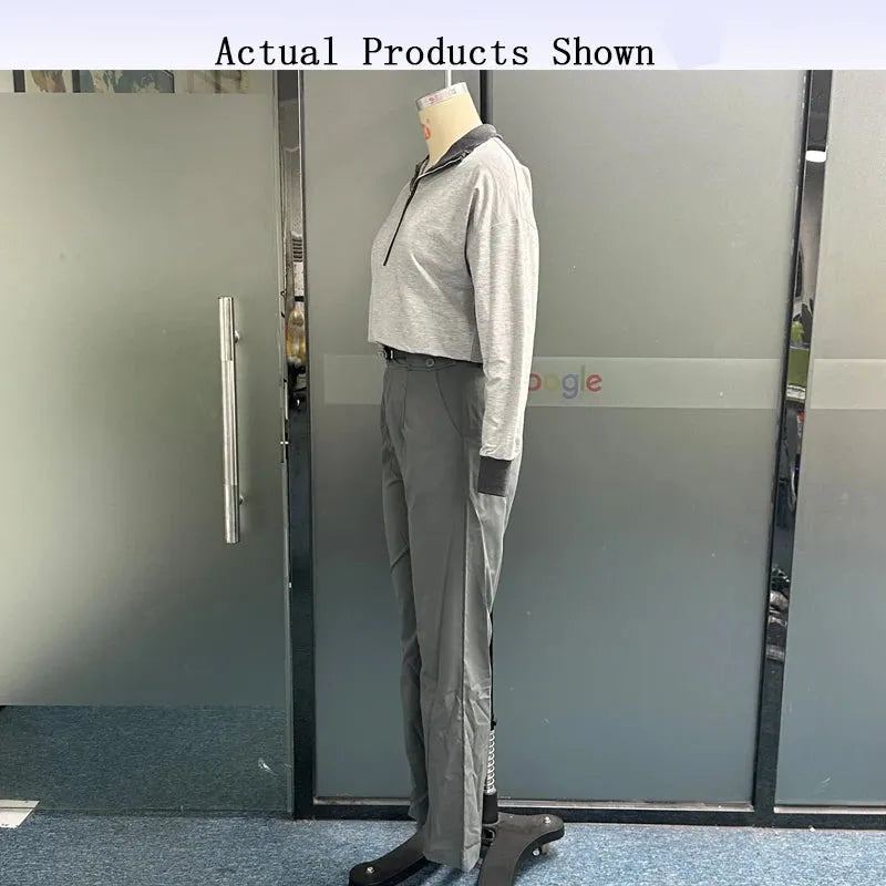 Women Two Piece Set Autumn Thin Solid Lapel Long Sleeve Zipper Pullover Slim Top Loose Straight Pants Sets With Belt