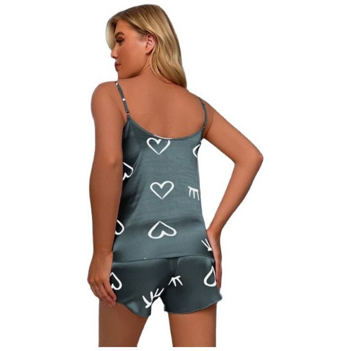 Pajama Set Women's 2 Pieces Sleepwear Silk Satin Cami Top & Shorts - Jointcorp