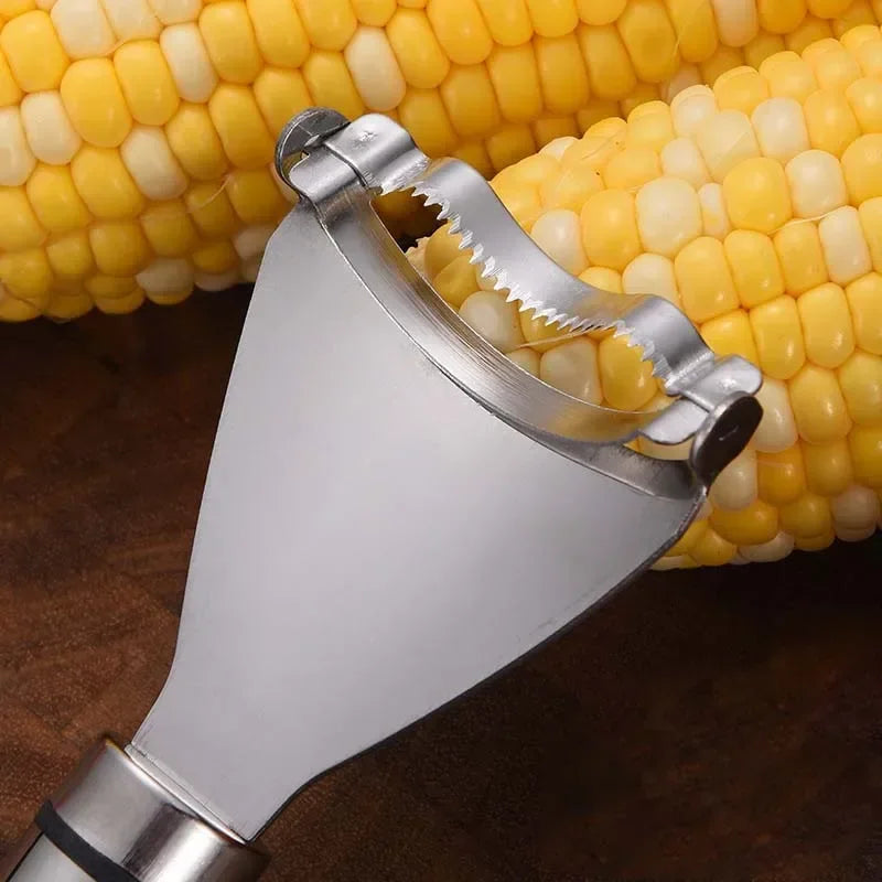 New Stainless Steel Corn Stripper Fast Corn Peeler Handle Convenient Corn Stripper Thresher Corn Cutter Kitchen Light Food Tool