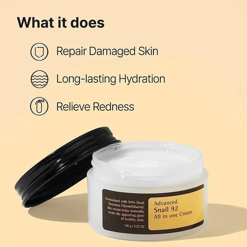Snail Essence Duo Snail Mucin Essence & Snail Mucin Cream Hydrate and Improve Dark Spots & Anti-aging Benefits Korean Skincare
