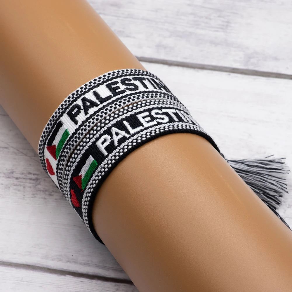 Fashion Hand-woven Palestine Embroidery Pattern Bracelets for Women Men Ethnic Bracelet Jewelry Gift