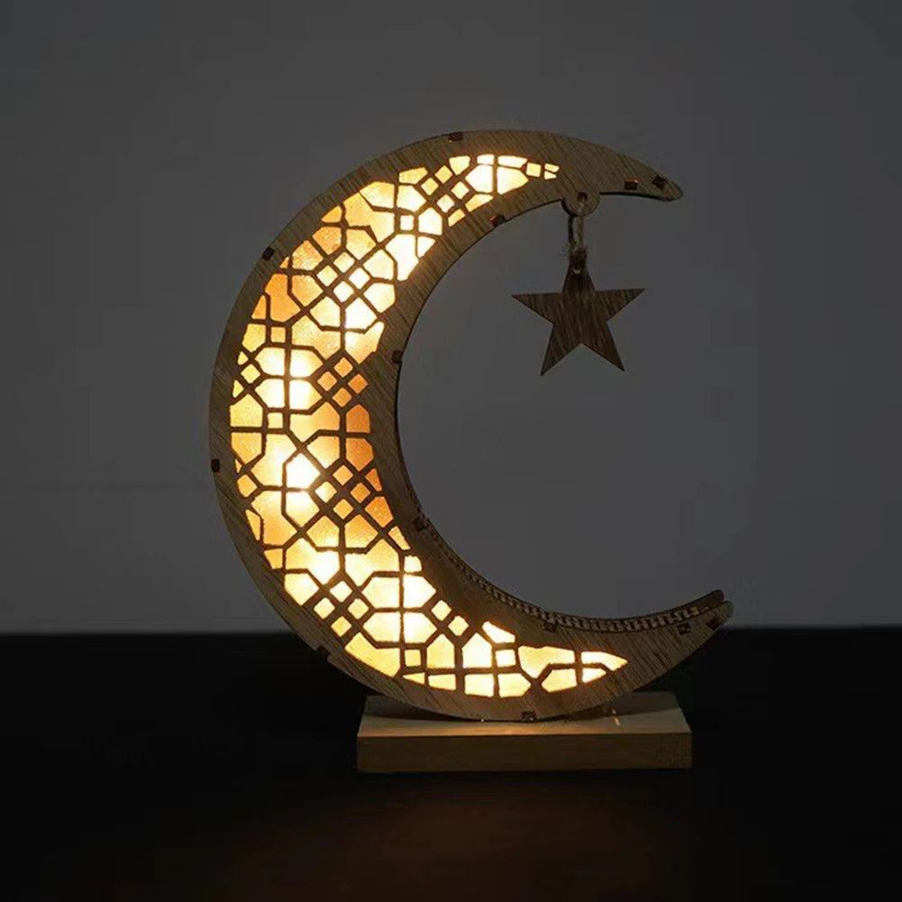 2023 Gold Ramadan Moon Led Lamp Decoration for Home Metal Ramadan Kareem Light Decoration Eid Mubarak Muslim Eid Al Adha Gifts