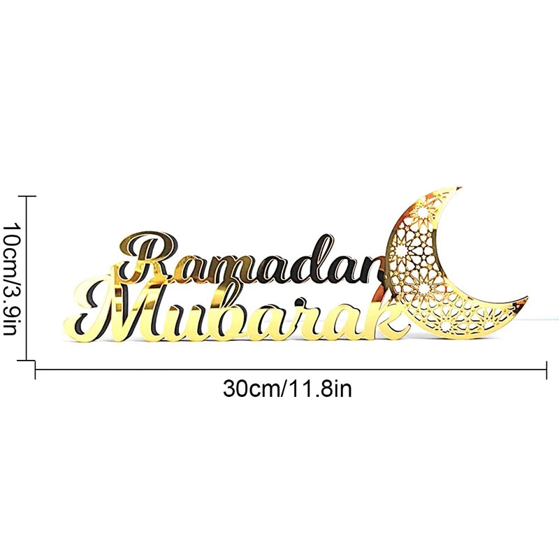 2025 Acrylic Ramadan Ornament Eid al-Fitr Decorations Moon Star Castle Shape Crafts Islamic Muslim Festive Decor Party Gift