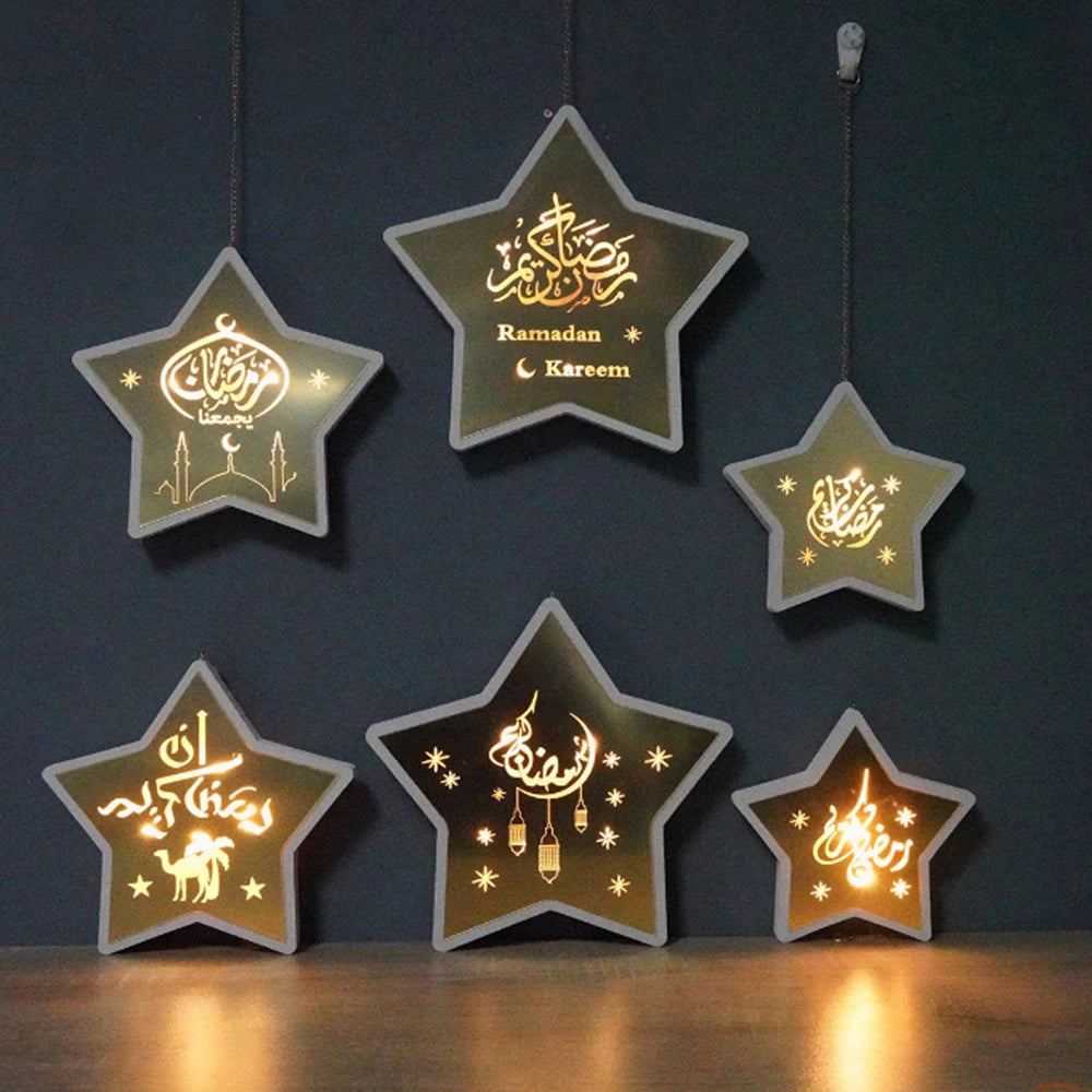 2023 Gold Ramadan Moon Led Lamp Decoration for Home Metal Ramadan Kareem Light Decoration Eid Mubarak Muslim Eid Al Adha Gifts