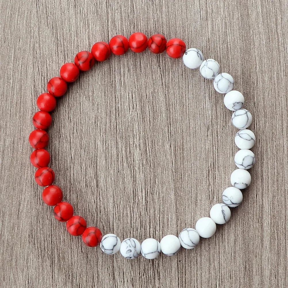 Palestine Russia National Flag Bracelets for Women 6mm Natural Red Blue White Stone Malachite Beads Bracelet Fashion Men Jewelry