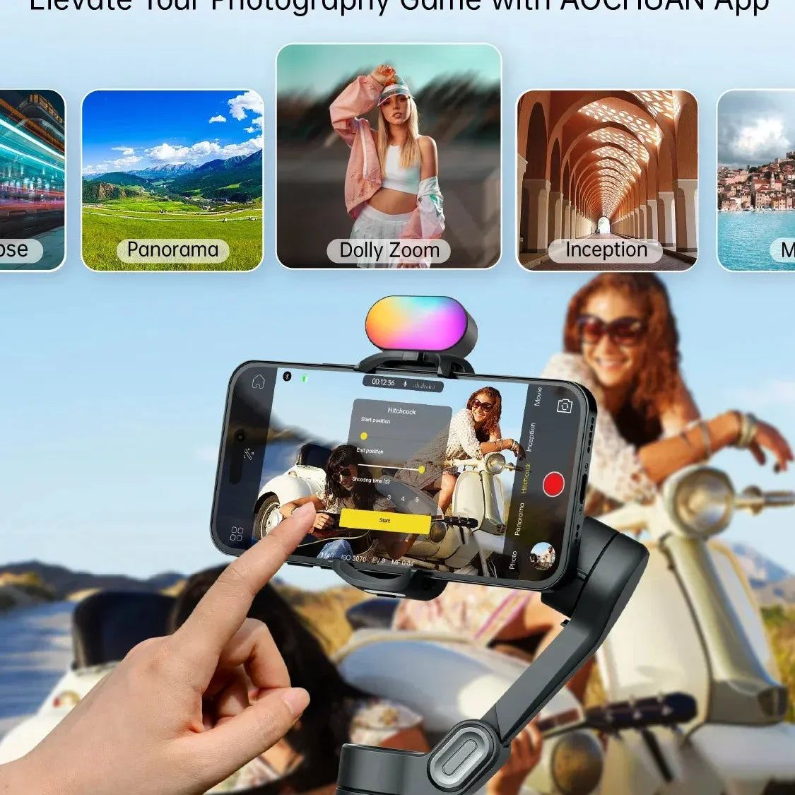 3-Axis Stabilizer for Smartphone, w/Focus Wheel Face/Object Tracking Foldable Gimbal for Video Recording -Smart XE Combo