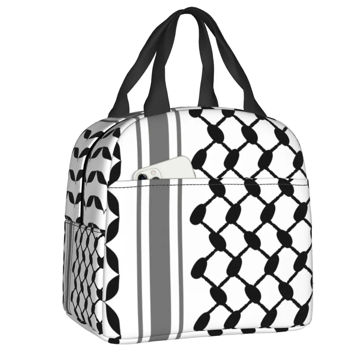 Custom Arabic Keffiyeh Traditional Pattern Lunch Bag Men Women Thermal Cooler Insulated Lunch Box for Student School