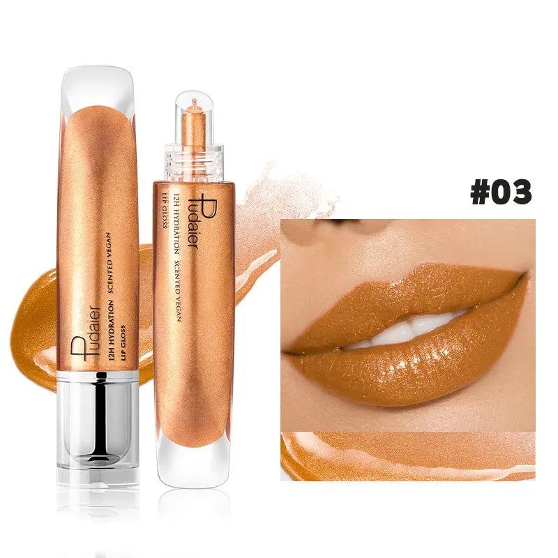 Mirror Liquid Pearlescent Lip Gloss Waterproof Moisturising Translucent Shimmering Red Nude Liquid Lipstick Long Lasting
