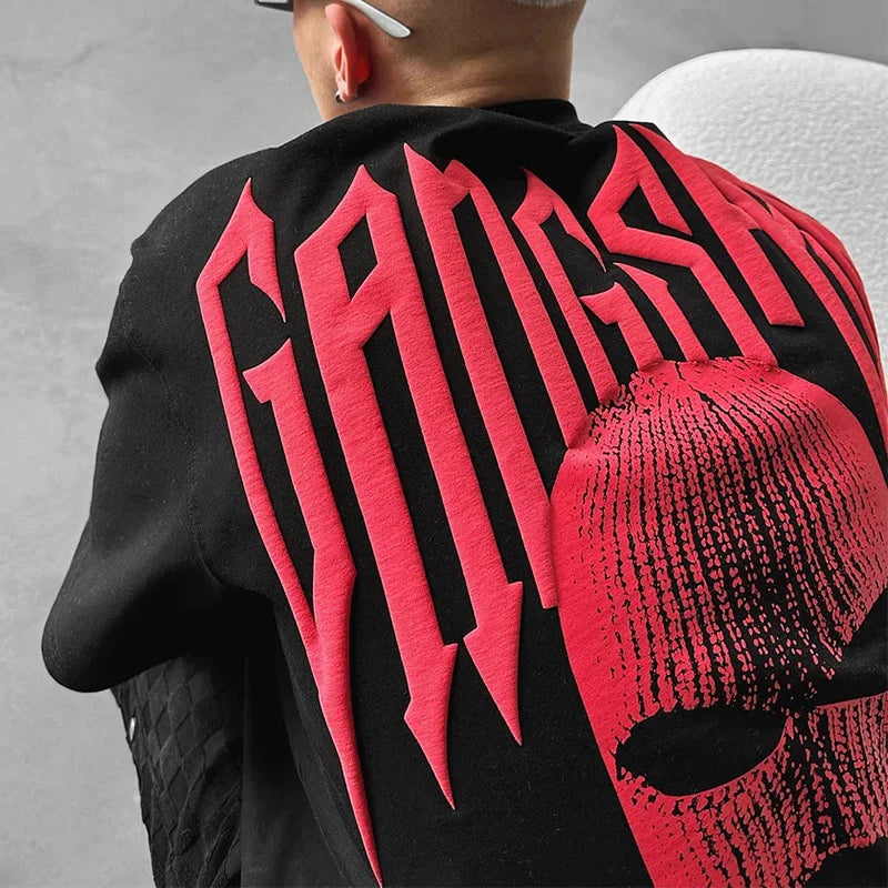 Gangster Printing Mens T-shirts 2025 Spring Summer Casual Short Sleeve O Neck Loose Tees For Men Clothes Streetwear Fashion Tops