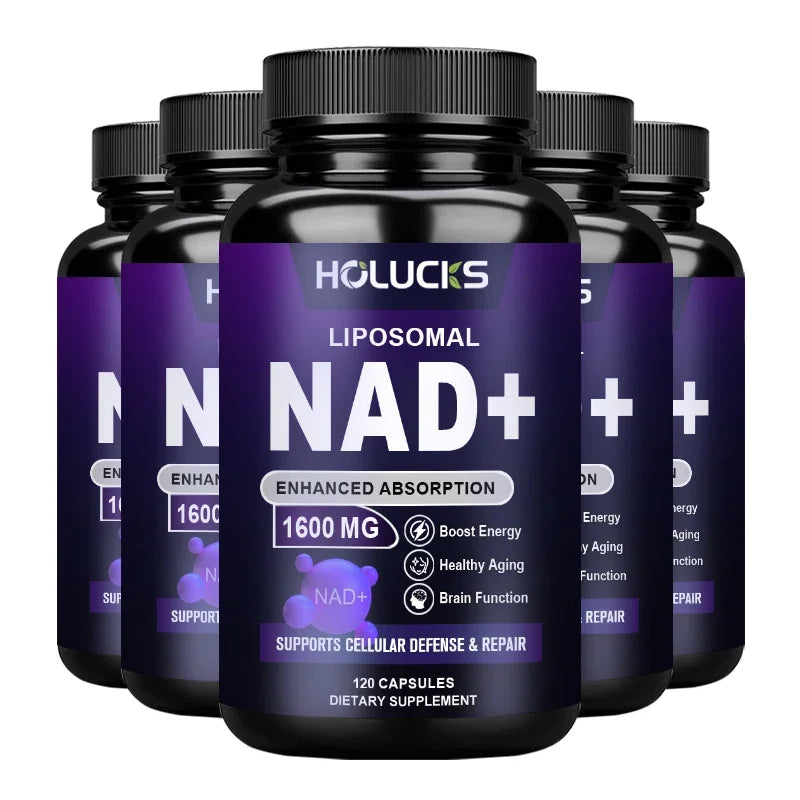 Holucks Liposomal NAD Supplements - Anti-aging, Energy and Focus, Support Cellular Health -60/120 Capsules