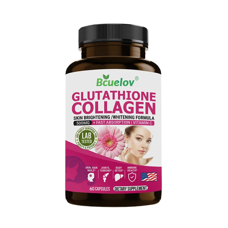 Glutathione and Collagen Supplements, Whitening Beauty, Anti-aging, Smooth and Firm Skin, Reduce Wrinkles, Increase Muscle Mass