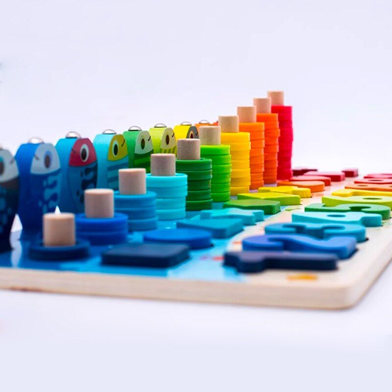 Children Magnetic Fishing Toys Benefit Intellectual Development Digital Assembling Building Blocks Enlightenment Early