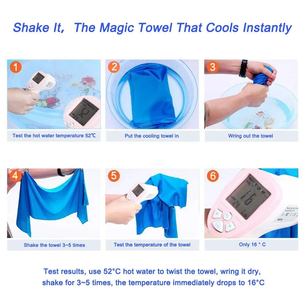 Microfiber Sports Towel Quick Dry Towel For Body Neck & Face During Cycling Thin & Absorbency 30 * 80cm Instant Cooling Towels