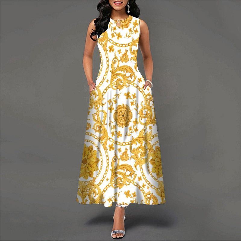 Women New Loose Floral Vintage Hole Ruffles Befree Dress Large Big Summer Camis Party Elegant Maxi Dresses