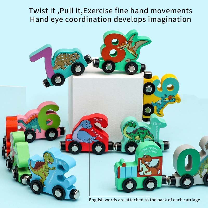 Magnetic Small Train Digital Building Blocks 11PCS Multi-Function Toys Children's Educational Intelligence Brain Assembly Toy