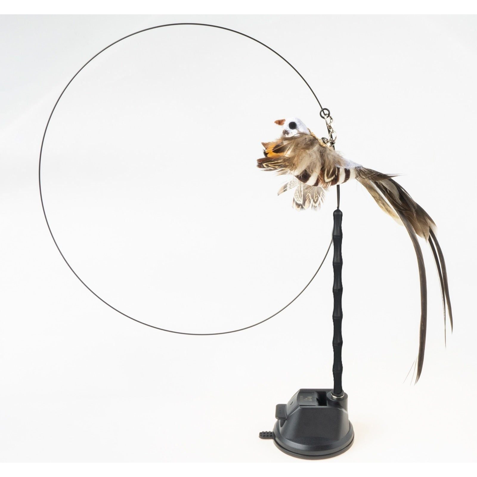 Handfree Bird/Feather Cat Wand with Bell Powerful Suction Cup Interactive Toys for Cats Kitten Hunting Exercise Pet Products