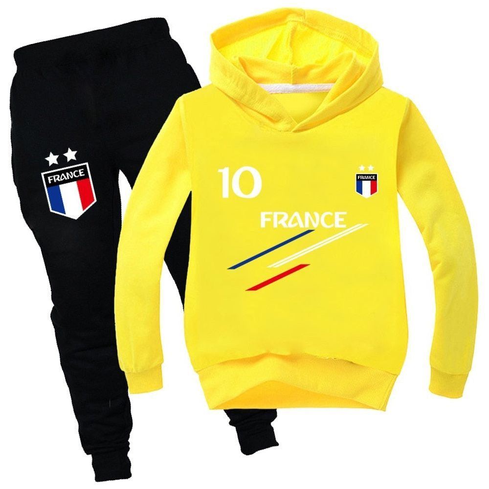 Kids Clothes Baby Boys France Football 10 Tracksuit Tops Pants 2PCS Children Boy Spring Autumn Outfits Girls Sets 2-15 Years - Jointcorp