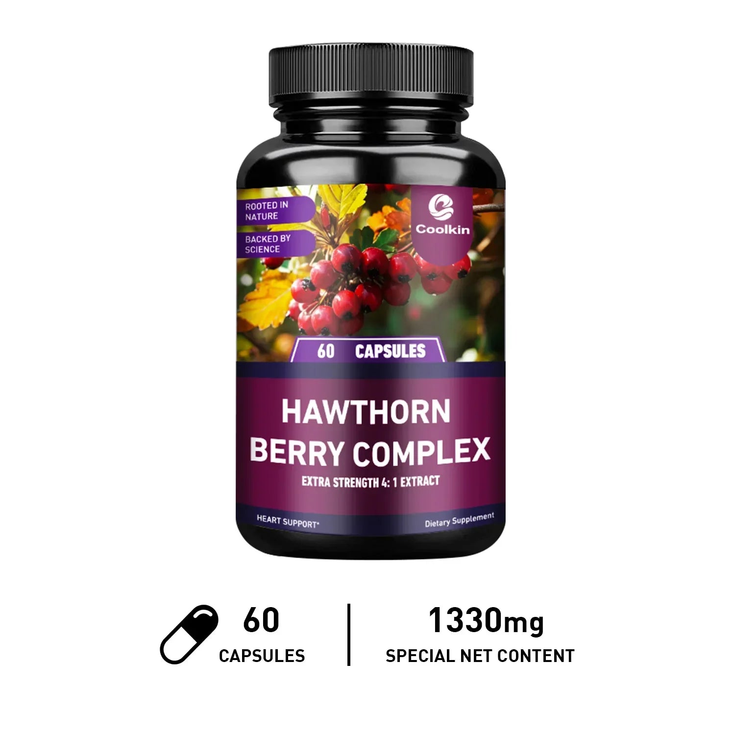 Hawthorn Extract - Promotes Healthy Blood Circulation, Maintains Normal Blood Pressure Levels, Non-GMO