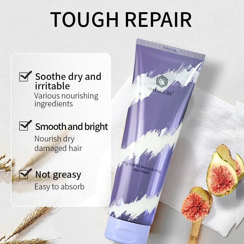 Hair Mask Natural Ingredients Fig Hair Film Repair Dry and Damaged Frizzy Soft Smooth Shiny Deep Moisturize Hair Nourish Mask