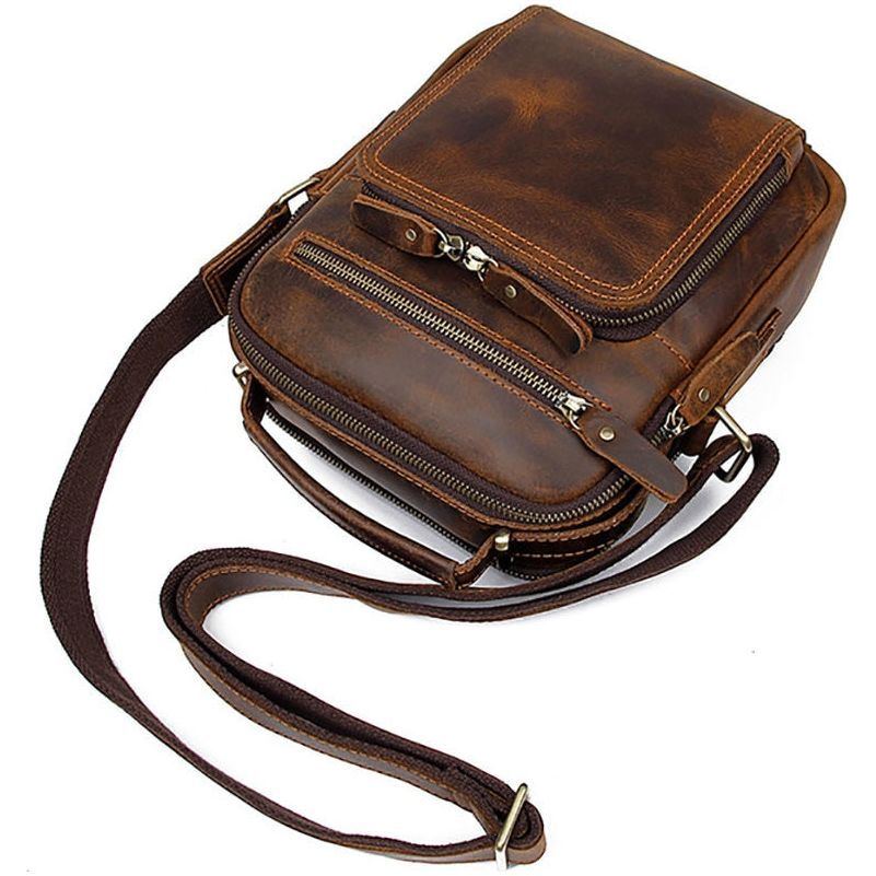 Newsbirds Leather Shoulder Bag Crossbody for Men Cowskin Messenger s Mans Sling Crazy Horse leather day bag - Jointcorp