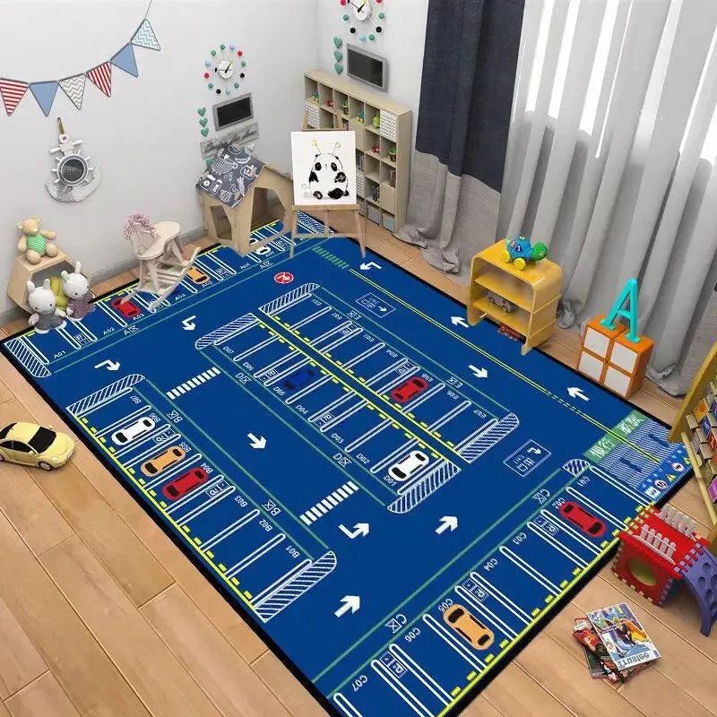 Children's Anti-slip Rug Crawl Mat Road Traffic Route Map Rug Living Room Sofa Coffee Table Carpets Baby Climbing Play Carpet