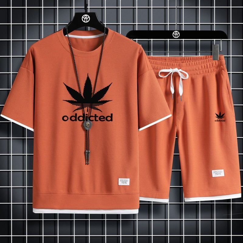 Men's Sportswear Linen Fabric T-shirt and Shorts Two Piece Set - Jointcorp