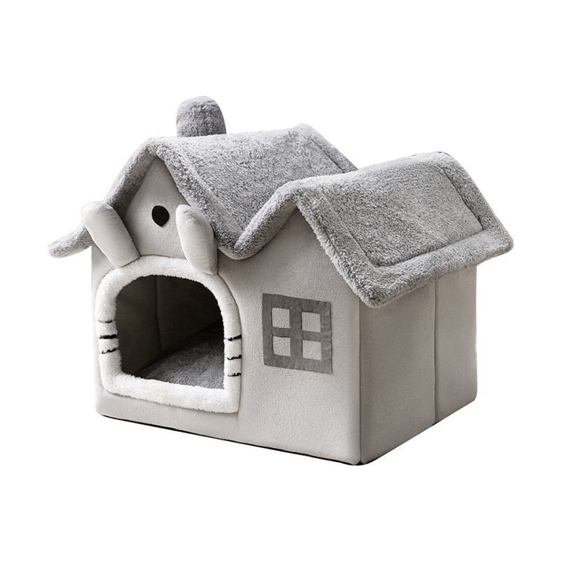 Foldable Cat House Winter Warm Chihuahua Cave Bed Cat Basket for Small Dogs Warm Soft Cat Bed Mat Kennel Puppy House Deep Sleep - Jointcorp