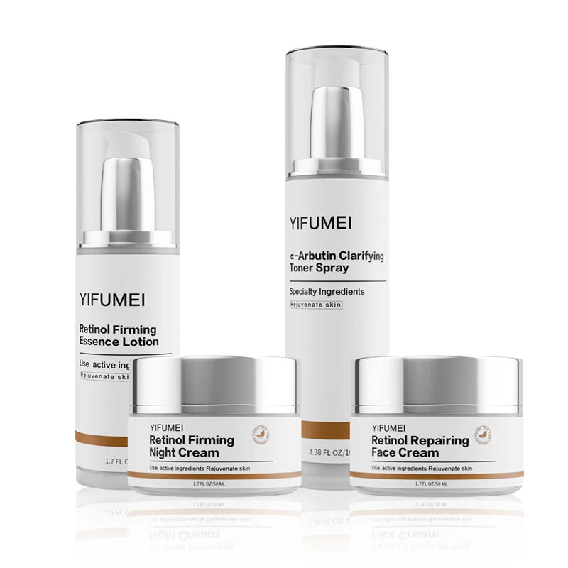 Retinol Arbutin Face Set Night & Day Moisturizing Refreshing Firming Skin Care Skin Streaming Facial Cream for All Skin Types