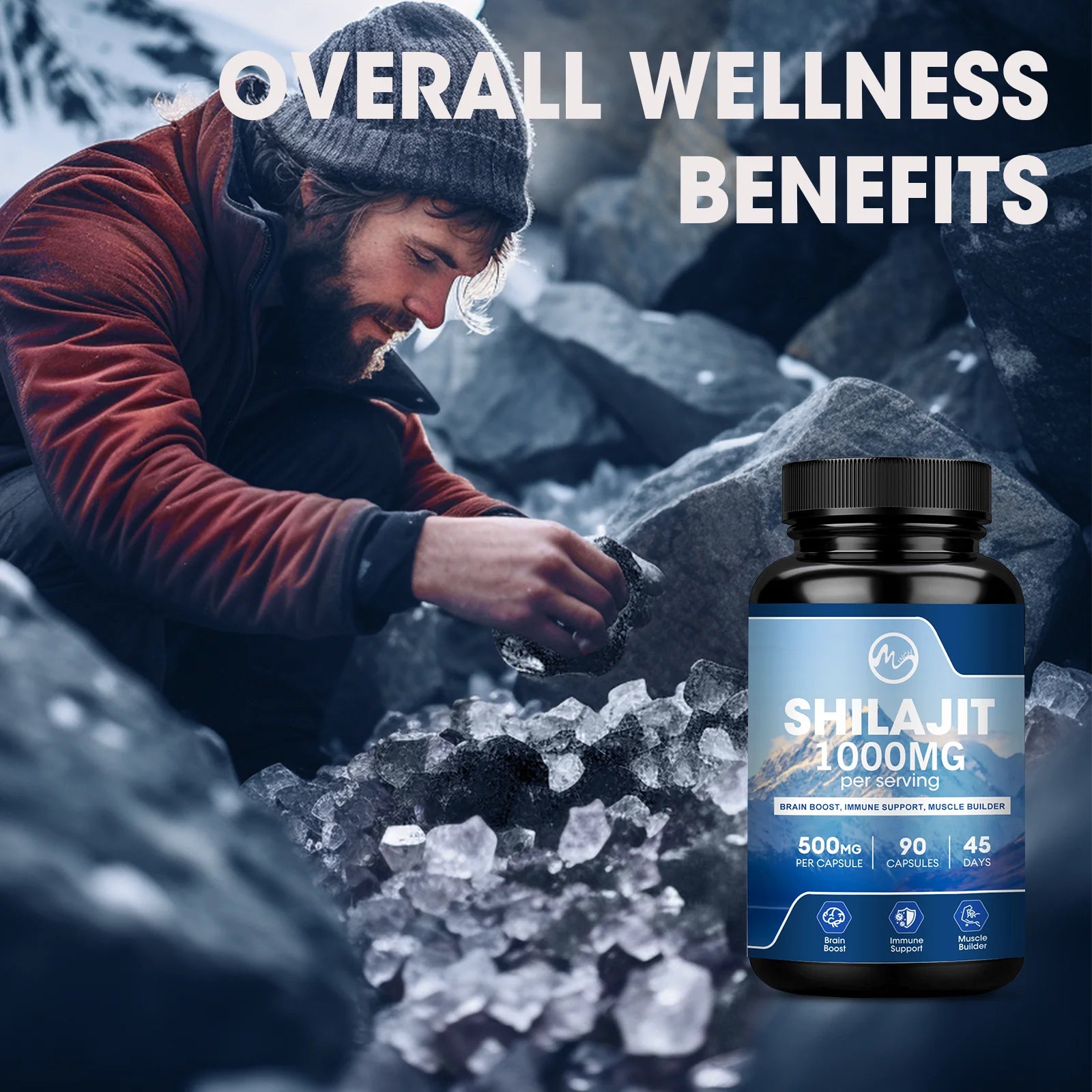 Beworths Shilajit Capsule with 85+Trace Minerals Shilajit Original Support Brain &Memory Health Cardiovascular and Immune Health