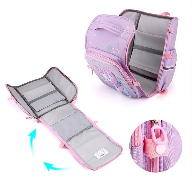 New Girl School Bags Child Pink Unicorn Printing Backpacks Kindergarten Student Cute Girls Children's Schoolbag Waterproof Kid