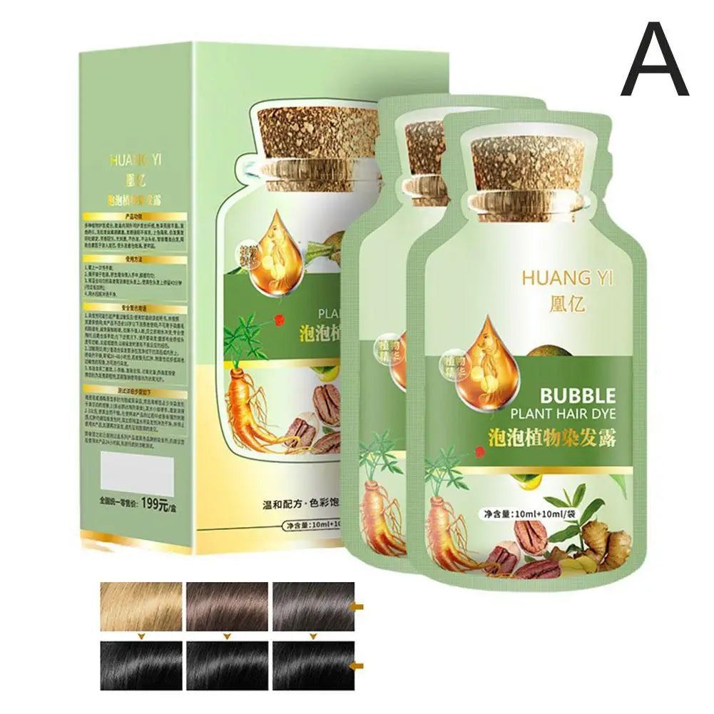 10pcs/Box Hair Dye Shampoo Natural Plant Bubble Hair Dye Long-lasting Hair Color Convenient And Effective Hair Coloring Shampoo