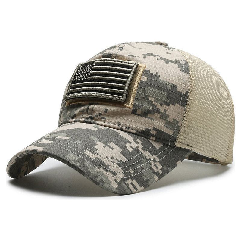 Caps for Men American Flag Camouflage Baseball Cap Male Outdoor Breathable - Jointcorp